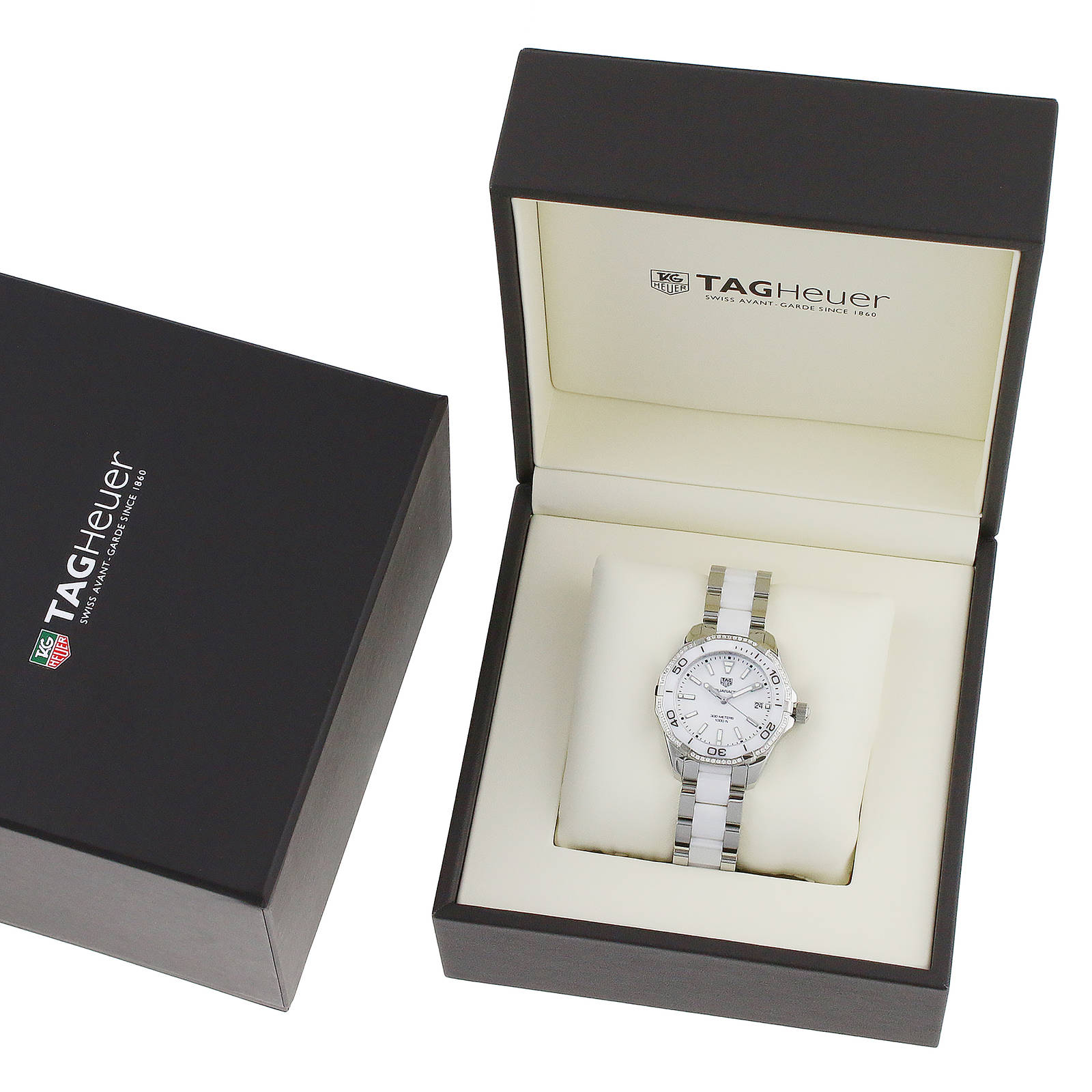 Tag Heuer Aquaracer Diamonds White Dial Two Tone Steel Strap Watch for Women - WAY131H.BA0914
