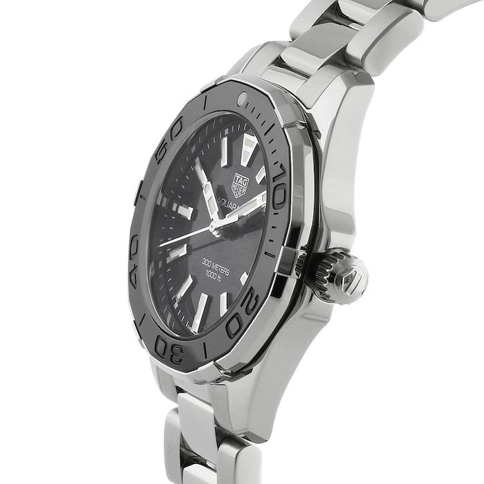 Shop Authentic Tag Heuer Aquaracer Quartz Black Dial Silver Steel Strap Watch for Women - WAY131K.BA0748 - Luxxuri
