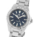 Shop Authentic Tag Heuer Aquaracer Quartz Diamonds Black Dial Silver Steel Strap Watch for Women - WAY131P.BA0748 - Luxxuri