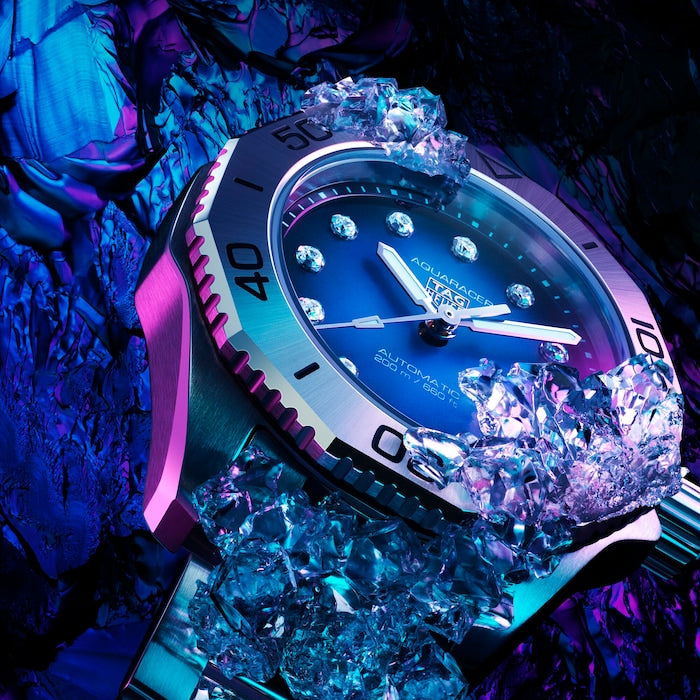 Shop Authentic Tag Heuer Aquaracer Professional 200 Automatic Diamond Blue Dial Silver Steel Strap Watch for Women - WBP2411.BA0622 - Luxxuri