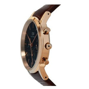 Shop Authentic Daniel Wellington Iconic Chronograph Blue Dial Brown Leather Strap Watch For Men - DW00100639 - Luxxuri