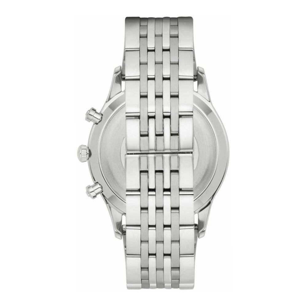 Shop Authentic Emporio Armani Classic Chronograph Silver Dial Silver Steel Strap Watch For Men - AR1879 - Luxxuri