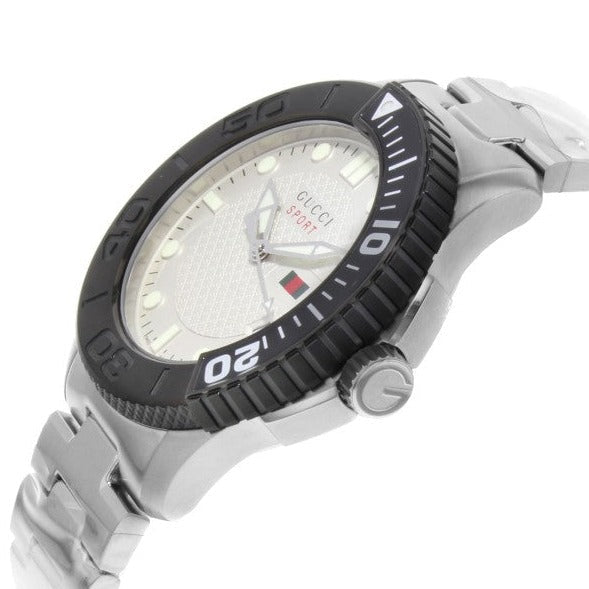 Shop Authentic Gucci G Timeless Sport White Dial Silver Steel Strap Watch For Men - YA126250 - Luxxuri