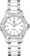 Shop Authentic Tag Heuer Aquaracer Diamonds White Dial Two Tone Steel Strap Watch for Women - WAY131F.BA0914 - Luxxuri