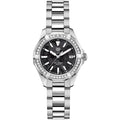 Shop Authentic Tag Heuer Aquaracer Quartz Diamonds Black Dial Silver Steel Strap Watch for Women - WAY131P.BA0748 - Luxxuri