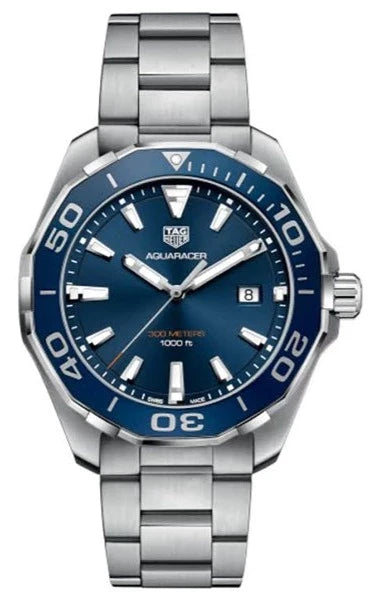 Shop Authentic Tag Heuer Aquaracer Blue Dial Silver Steel Strap Watch for Men - WAY101C.BA0746 - Luxxuri
