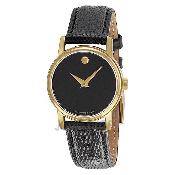 Shop Authentic Movado Museum Classic Quartz Black Dial Black Leather Strap Watch for Men - 0607195 - Luxxuri