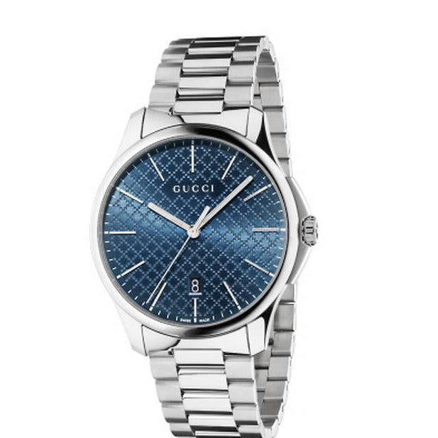 Shop Authentic Gucci G Timeless Blue Dial Silver Steel Strap Watch For Men - YA126316 - Luxxuri