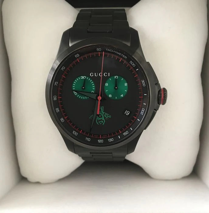 Shop Authentic Gucci G Timeless Quartz Black Dial Black Steel Strap Watch for Men - YA126270 - Luxxuri