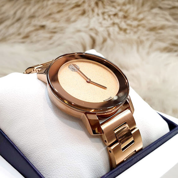 Shop Authentic Movado Bold Rose Gold Dial Rose Gold Steel Strap Watch For Women - 3600335 - Luxxuri