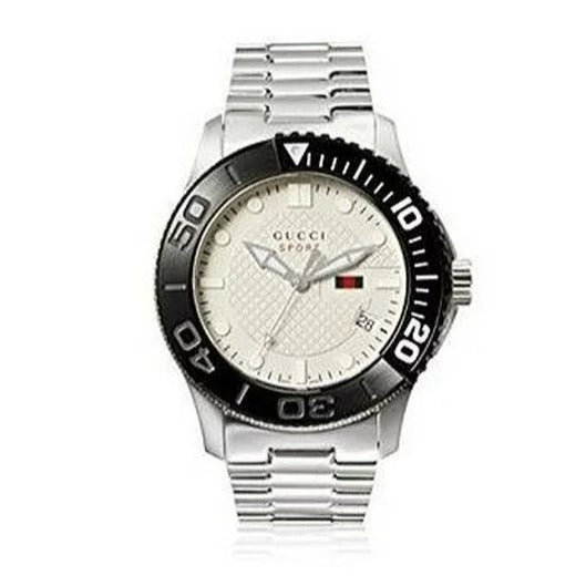Shop Authentic Gucci G Timeless Sport White Dial Silver Steel Strap Watch For Men - YA126250 - Luxxuri