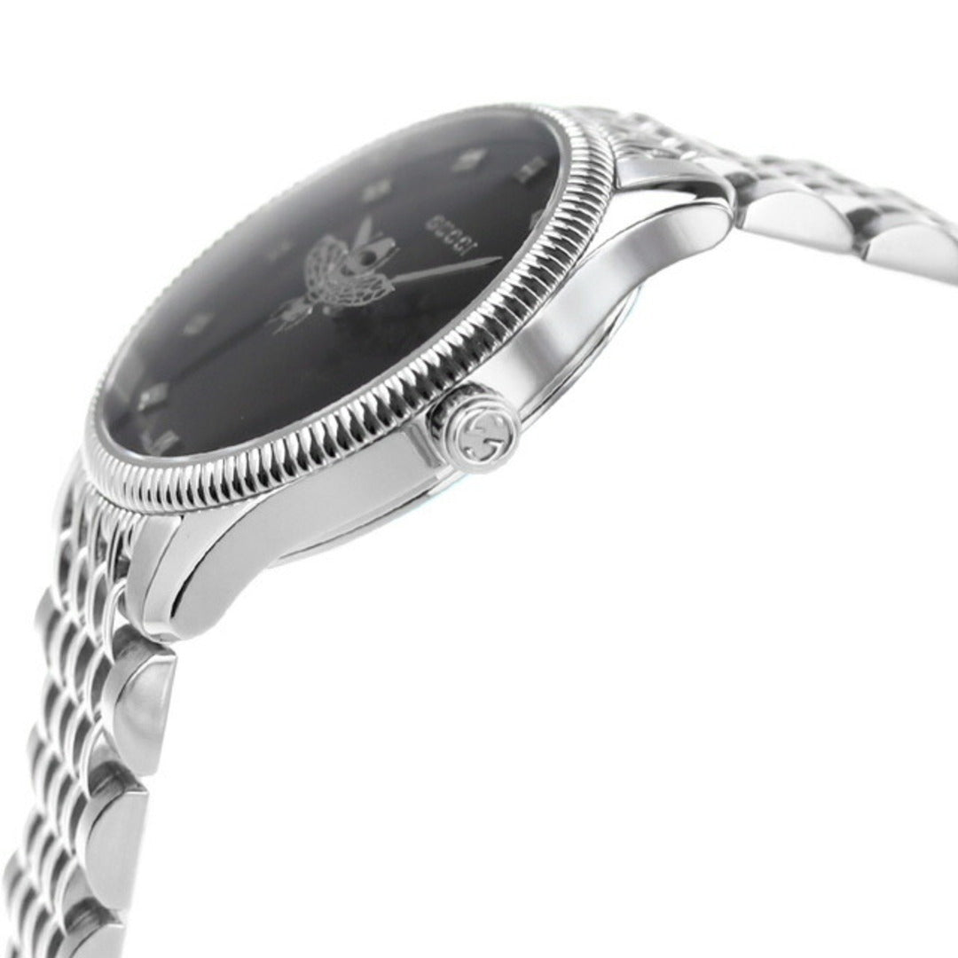 Shop Authentic Gucci G Timeless Quartz Black Dial Silver Steel Strap Watch For Women - YA1265020 - Luxxuri