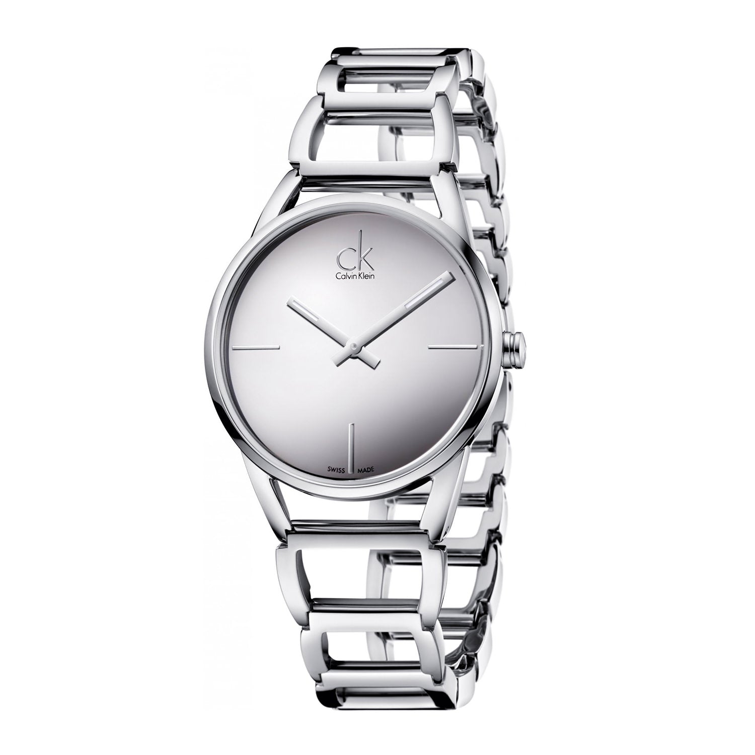 Shop Authentic Calvin Klein Stately White Dial Silver Steel Strap Watch for Women - K3G23126 - Luxxuri