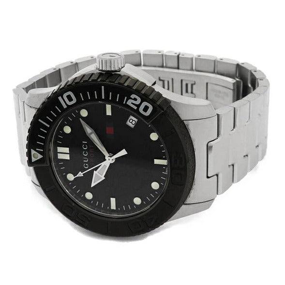 Shop Authentic Gucci G Timeless Black Dial Silver Steel Strap Watch For Men - YA126249 - Luxxuri