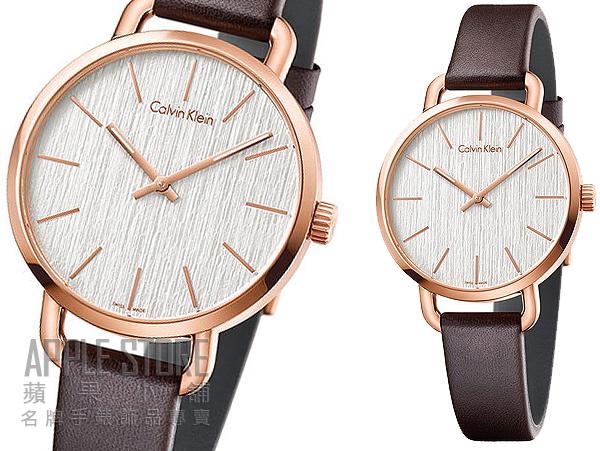 Shop Authentic Calvin Klein Even White Dial Brown Leather Strap Watch for Women - K7B236G6 - Luxxuri