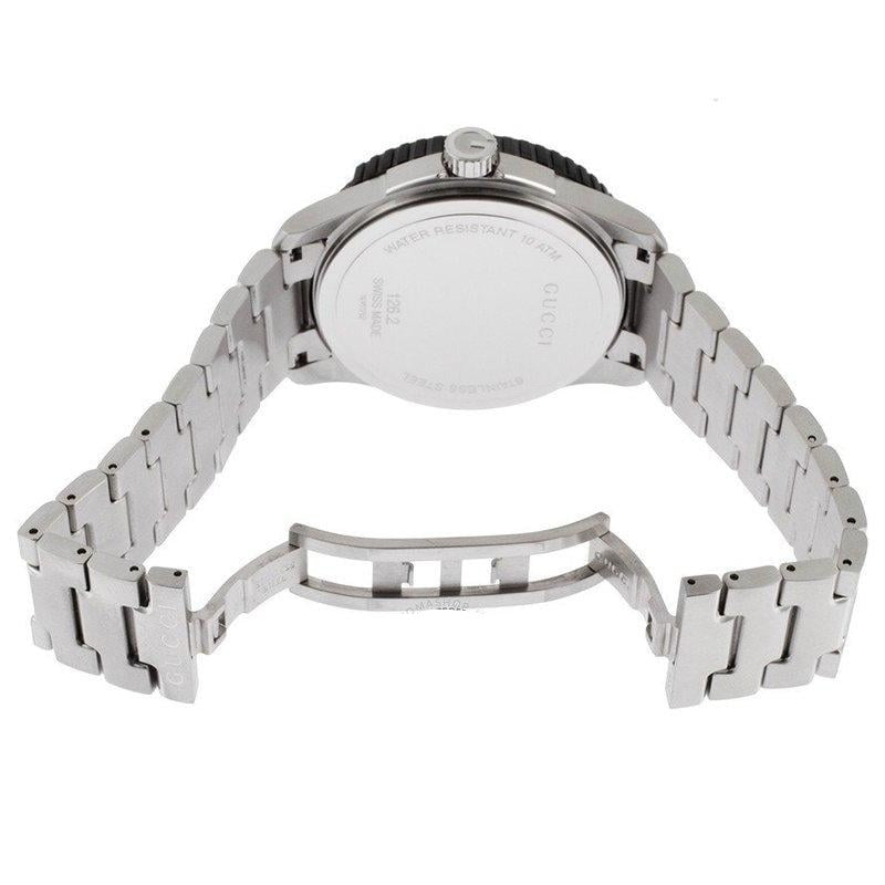 Shop Authentic Gucci G Timeless Black Dial Silver Steel Strap Watch For Men - YA126249 - Luxxuri