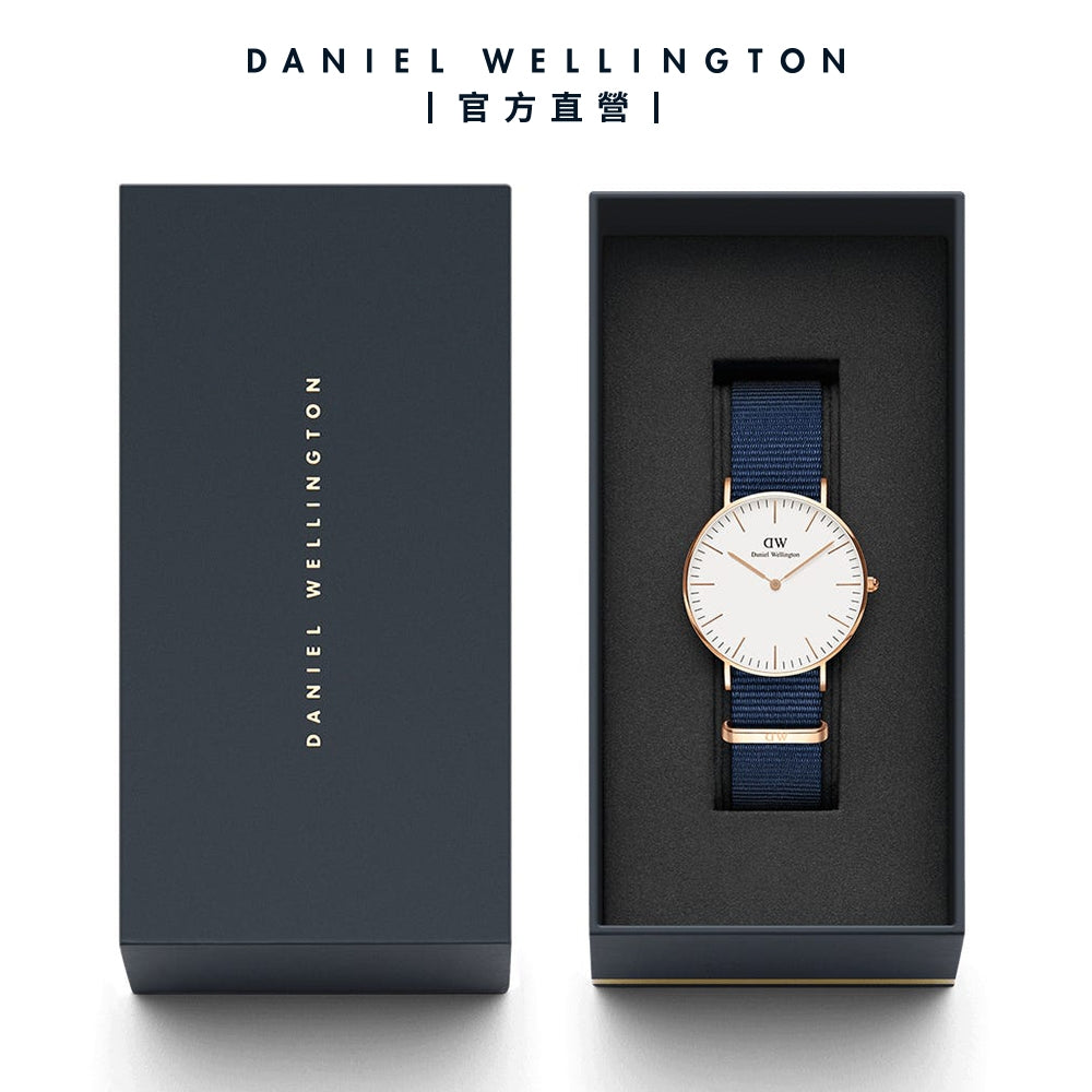 Shop Authentic Daniel Wellington Classic Bayswater White Dial Blue NATO Strap Watch For Men - DW00100276 - Luxxuri