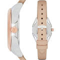 Shop Authentic Emporio Armani Valeria Quartz White Dial Beige Leather Strap Watch For Women - AR11031 - Luxxuri