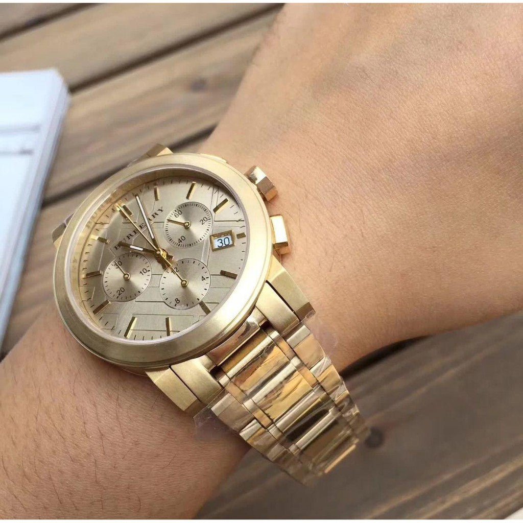 Shop Authentic Burberry The City Gold Dial Gold Steel Strap Watch for Women - BU9753 - Luxxuri