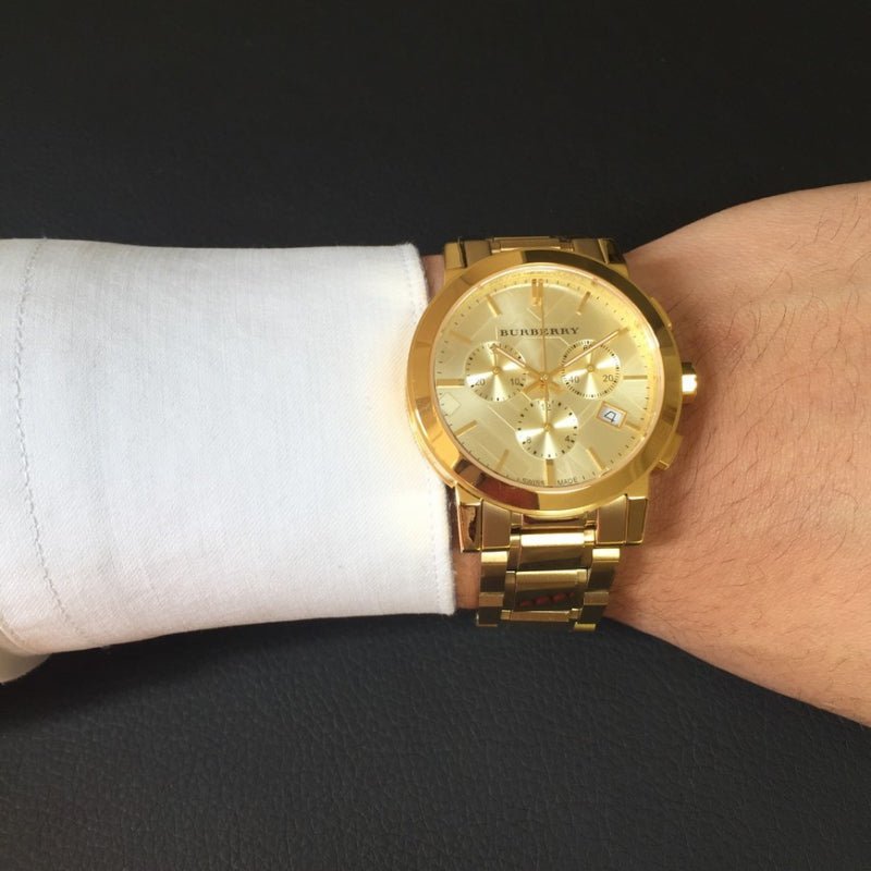 Shop Authentic Burberry The City Gold Dial Gold Steel Strap Watch for Women - BU9753 - Luxxuri