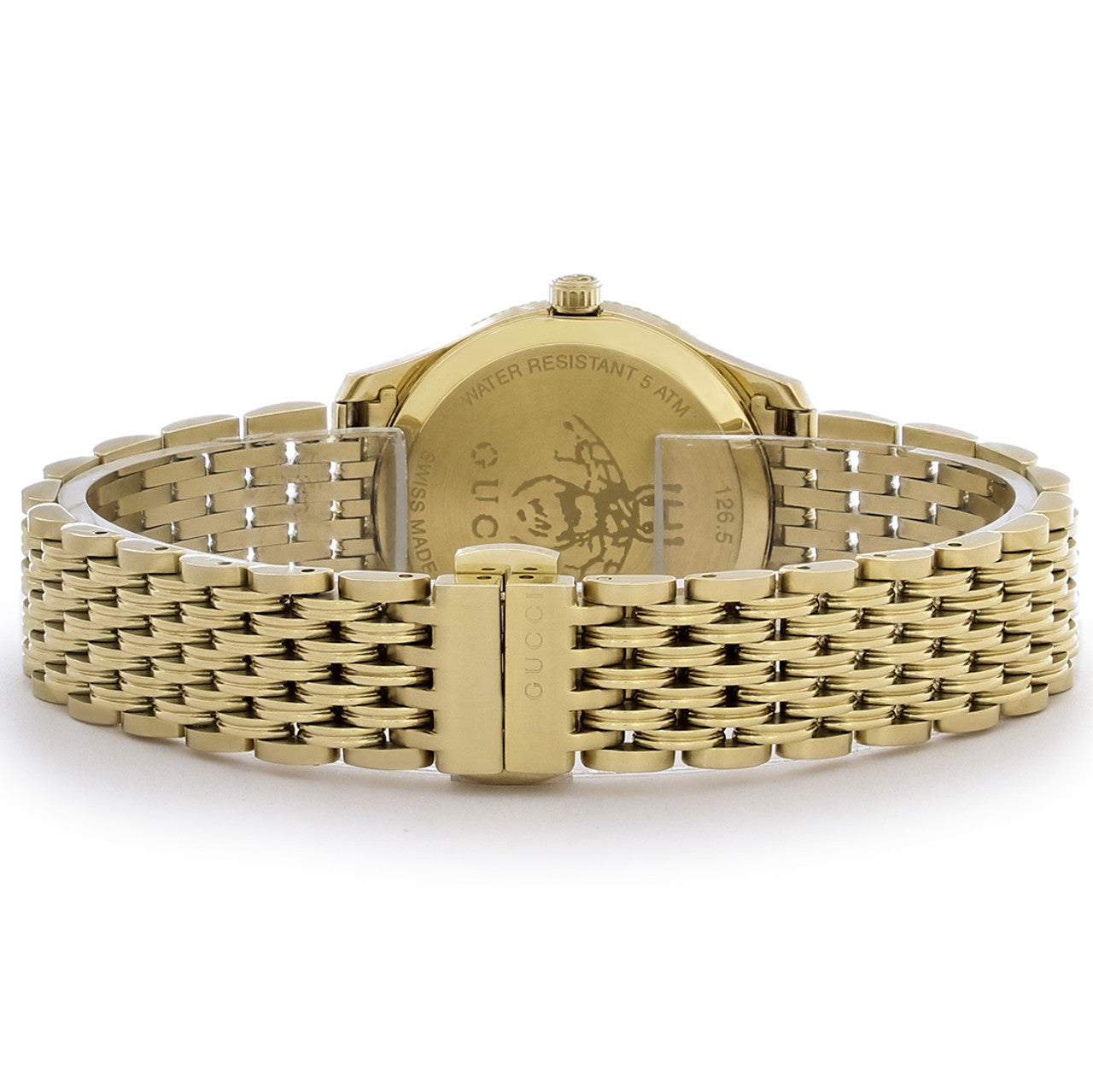 Shop Authentic Gucci G Timeless Quartz Mother of Pearl Dial Gold Steel Strap Watch For Women - YA1265021 - Luxxuri