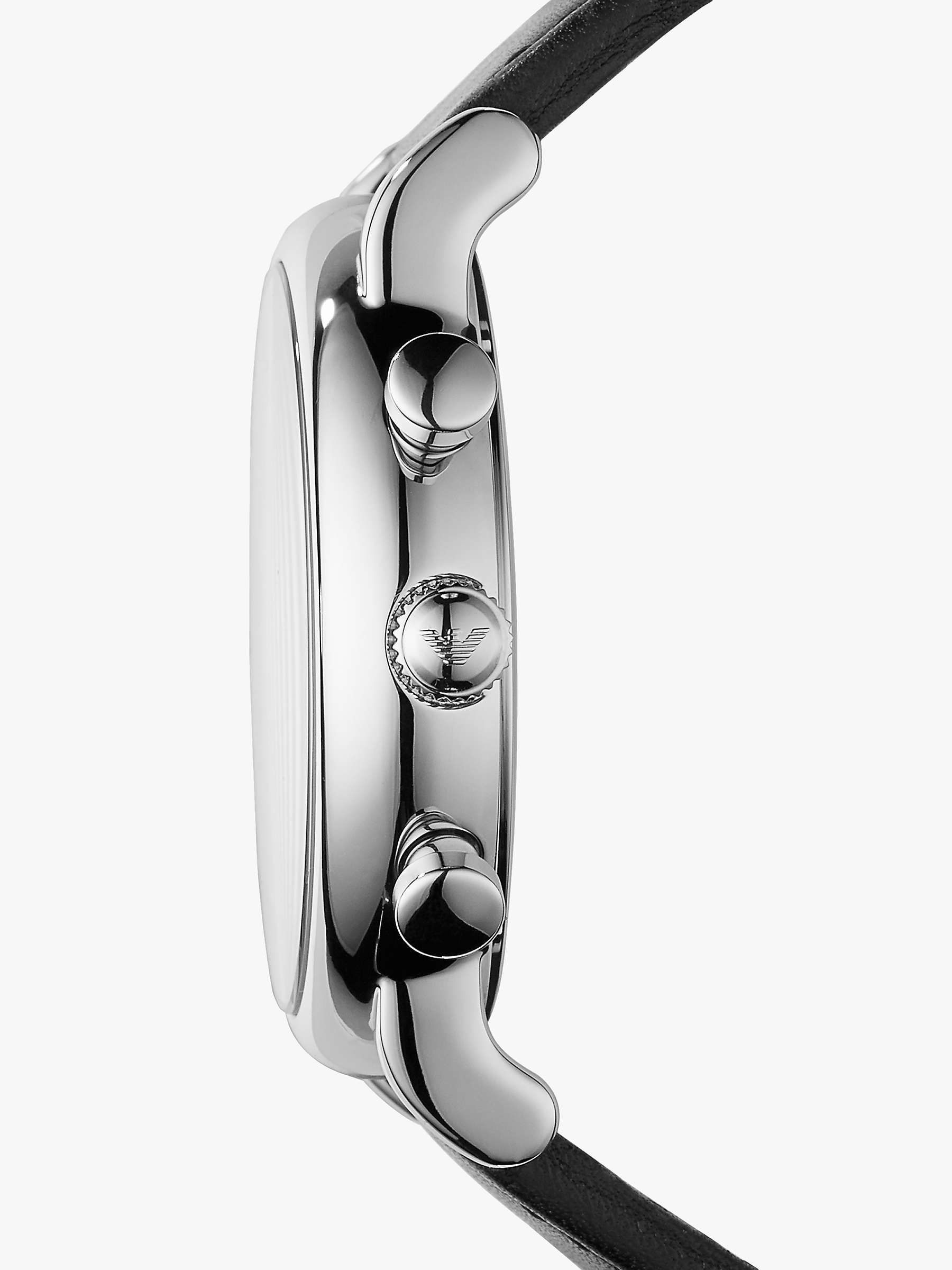 Shop Authentic Emporio Armani Luigi Chronograph Black Dial Black Leather Watch For Men - AR1828 - Luxxuri