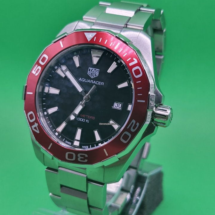 Shop Authentic Tag Heuer Aquaracer Black Dial Silver Steel Strap Watch for Men - WAY101B.BA0746 - Luxxuri