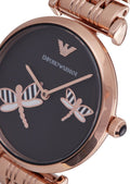 Shop Authentic Emporio Armani Gianni T Bar Black Dial Rose Gold Steel Strap Watch For Women - AR11206 - Luxxuri