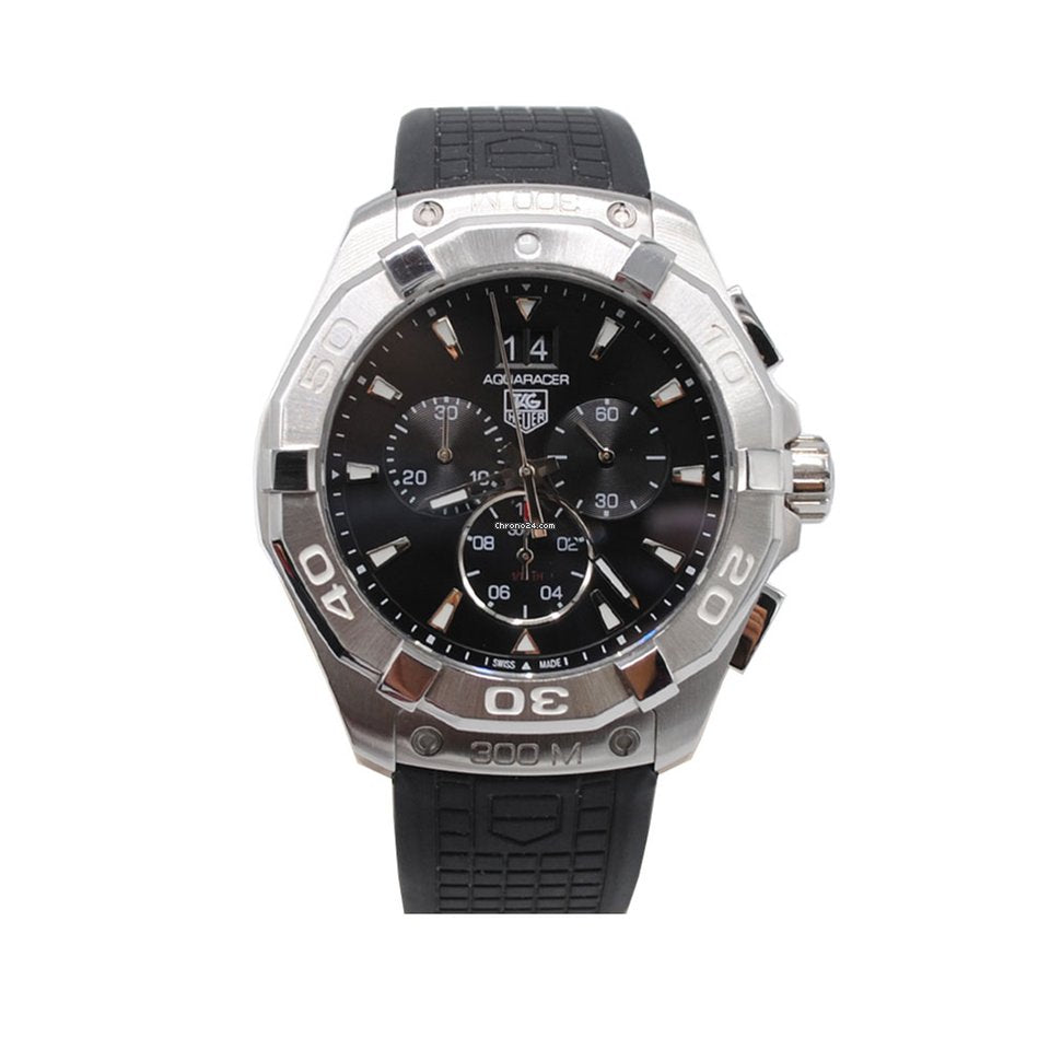 Shop Authentic Tag Heuer Aquaracer Chronograph Black Dial Black Rubber Strap Watch for Men - CAY1110.FT6041 - Luxxuri