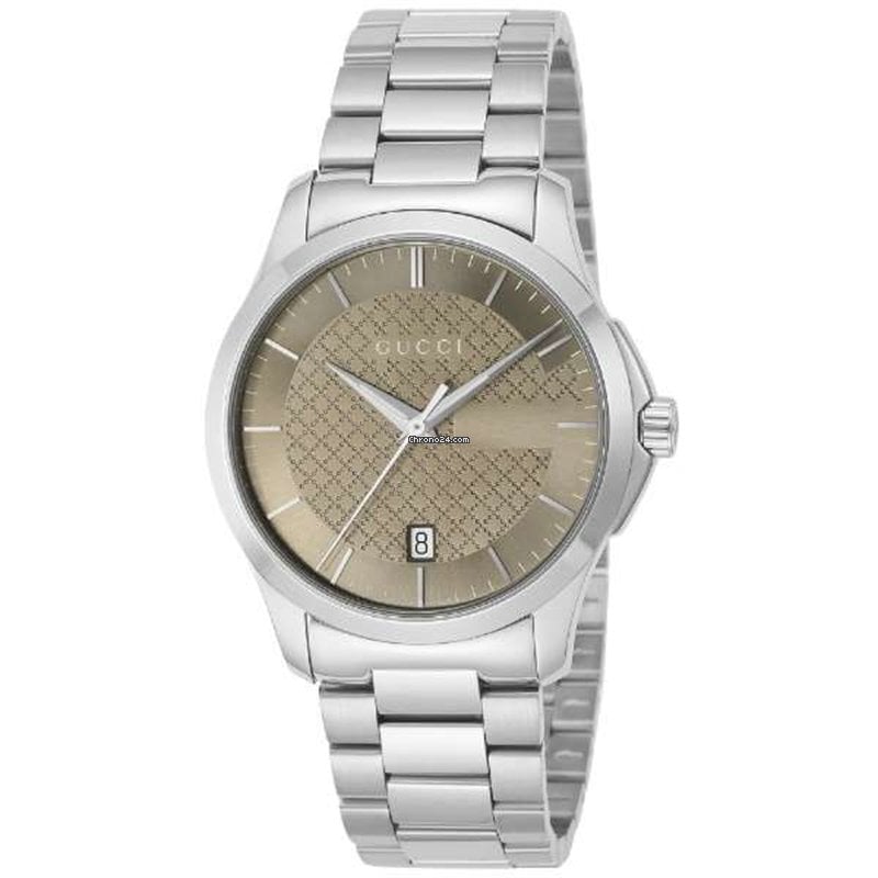 Shop Authentic Gucci G Timeless Automatic Brown Dial Silver Steel Strap Watch For Women - YA126431A - Luxxuri