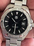 Shop Authentic Tag Heuer Aquaracer Quartz Black Dial Silver Steel Strap Watch for Men - WAY1110.BA0928 - Luxxuri