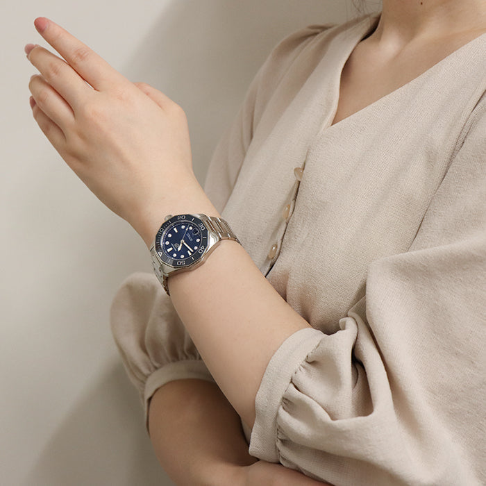 Shop Authentic Tag Heuer Aquaracer Professional 300 Automatic Diamonds Blue Dial Silver Steel Strap Watch for Women - WBP231B.BA0618 - Luxxuri