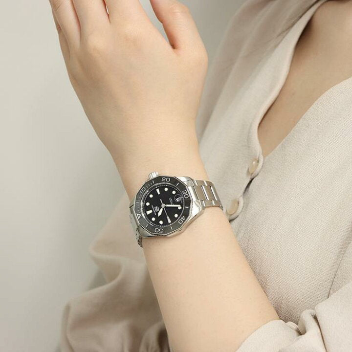 Shop Authentic Tag Heuer Aquaracer Professional 300 Automatic Black Dial Silver Steel Strap Watch for Women - WBP231D.BA0626 - Luxxuri