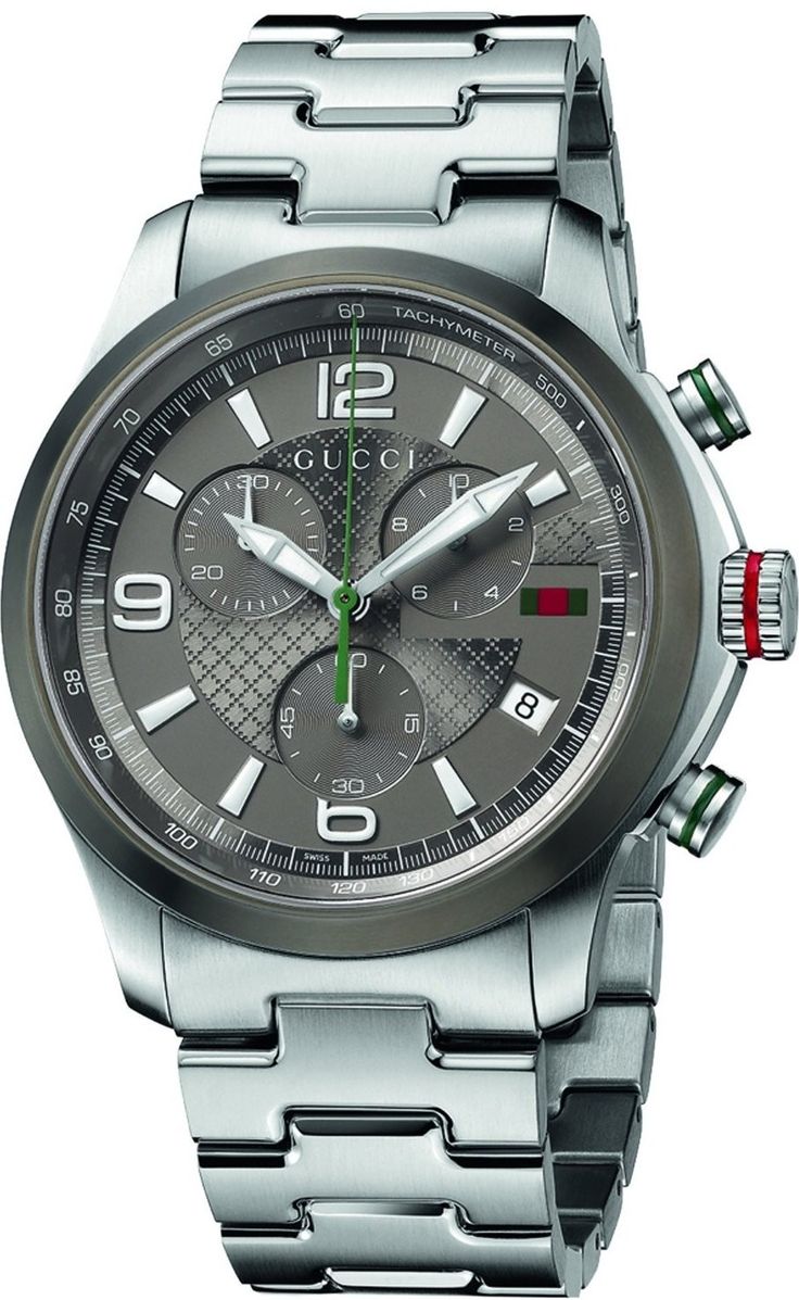 Shop Authentic Gucci G Timeless Chronograph Grey Dial Silver Steel Strap Watch For Men - YA126238 - Luxxuri