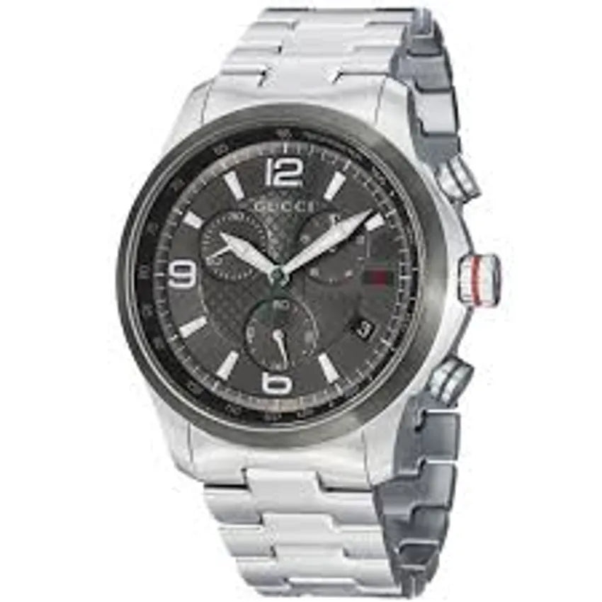 Shop Authentic Gucci G Timeless Chronograph Grey Dial Silver Steel Strap Watch For Men - YA126238 - Luxxuri