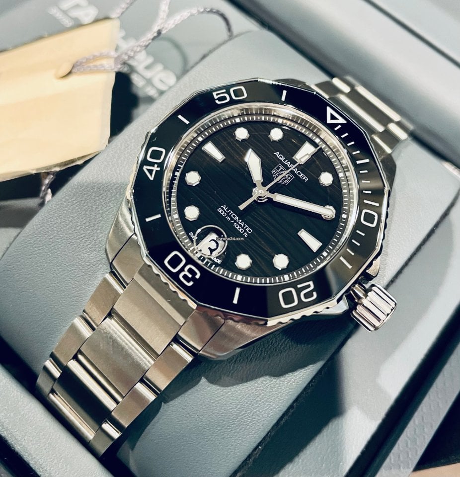 Shop Authentic Tag Heuer Aquaracer Professional 300 Automatic Black Dial Silver Steel Strap Watch for Women - WBP231D.BA0626 - Luxxuri