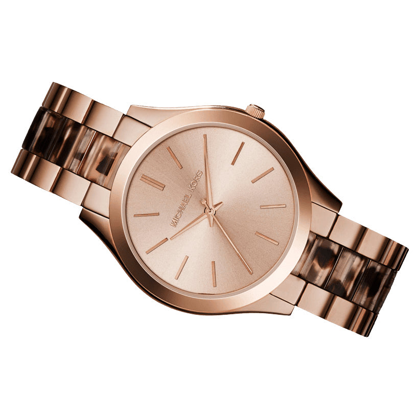 Michael Kors Runway Rose Gold Dial Two Tone Steel Strap Watch for Women - MK4301