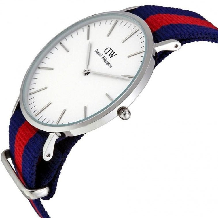 Shop Authentic Daniel Wellington Classic Oxford White Dial Two Tone Nylon Strap Watch For Men - DW00100015 - Luxxuri