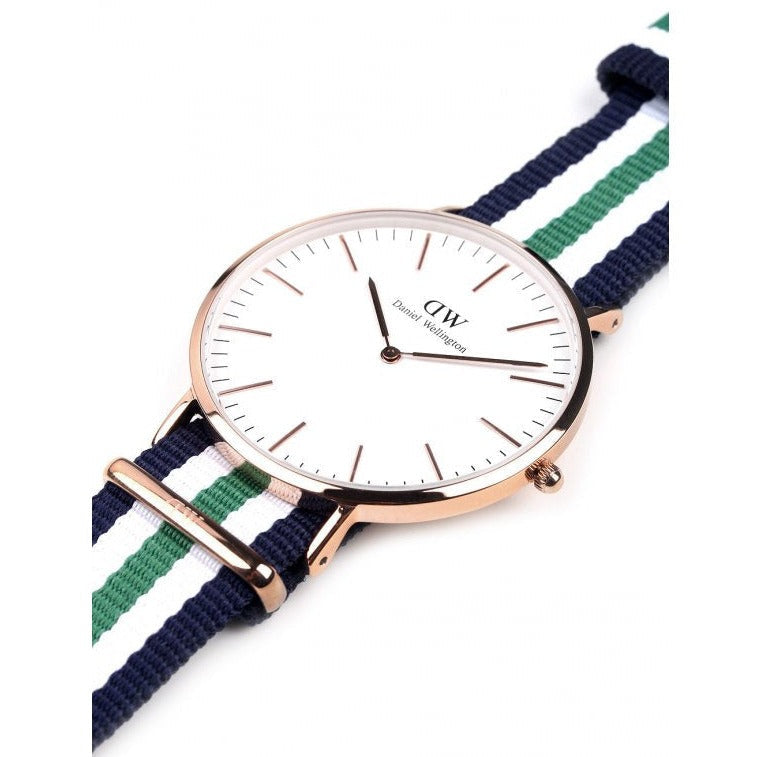 Shop Authentic Daniel Wellington Classic Nottingham White Dial Two Tone NATO Strap Watch For Men - 0108DW - Luxxuri