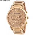 Shop Authentic Emporio Armani Classic Rose Gold Chronograph Steel Strap Watch For Men - AR2452 - Luxxuri
