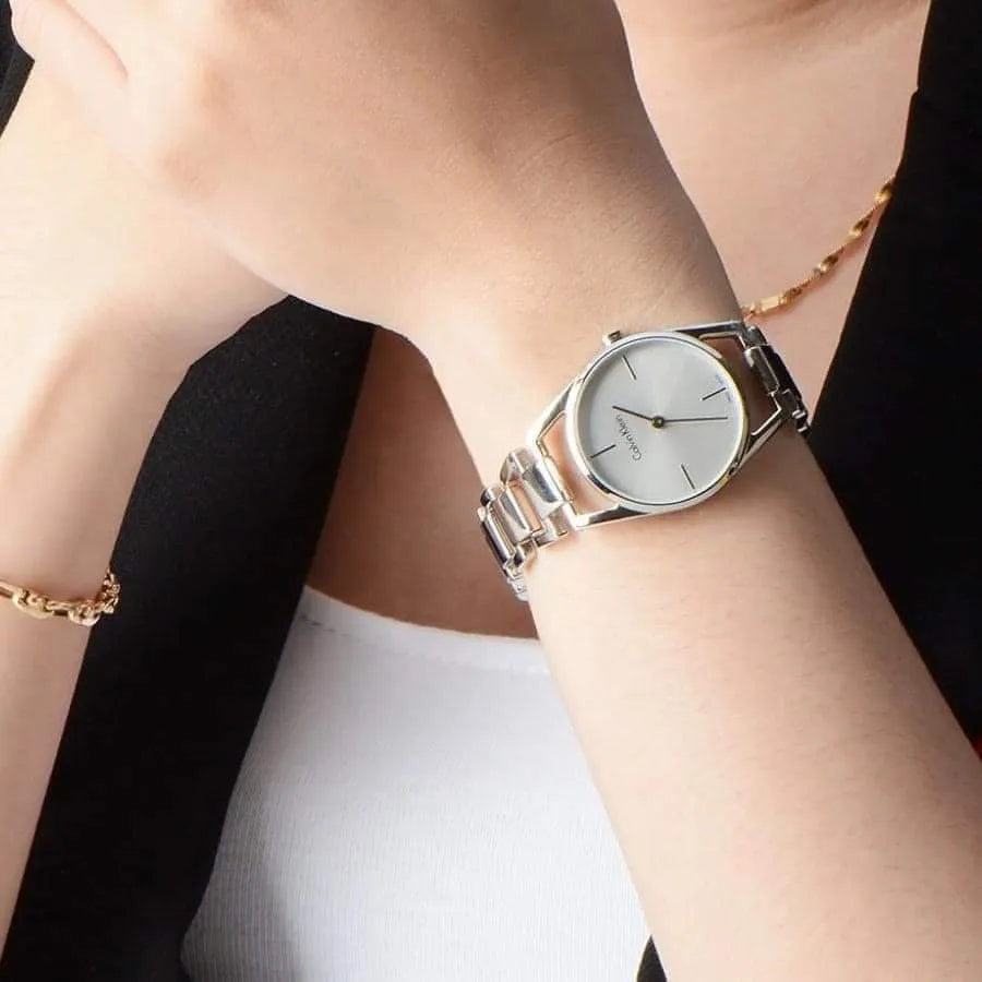 Shop Authentic Calvin Klein Dainty Diamonds Silver Dial Sliver Steel Strap Watch for Women - K7L2314T - Luxxuri