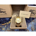 Shop Authentic Burberry The City Gold Dial Gold Steel Strap Watch for Women - BU9753 - Luxxuri