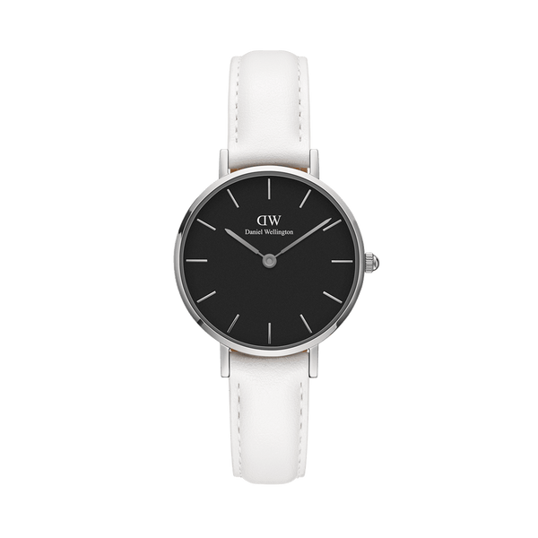 Shop Authentic Daniel Wellington Classic Petite Bondi Black Dial White Leather Strap Watch for Women - DW00100286 - Luxxuri