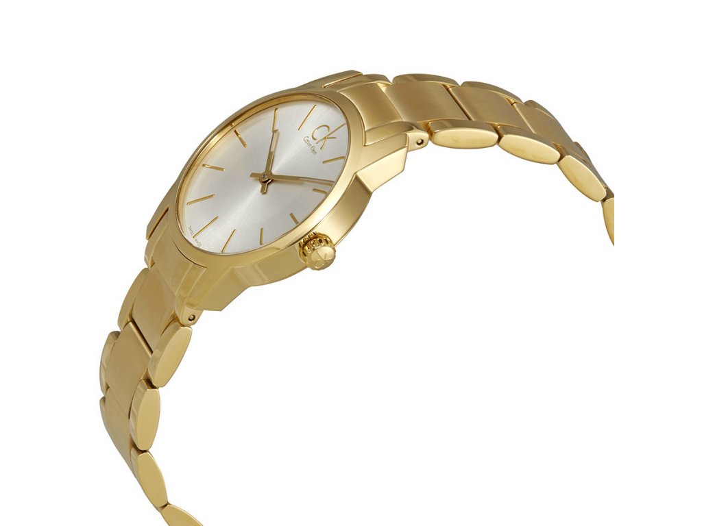 Shop Authentic Calvin Klein City White Dial Gold Steel Strap Watch for Women - K2G23546 - Luxxuri