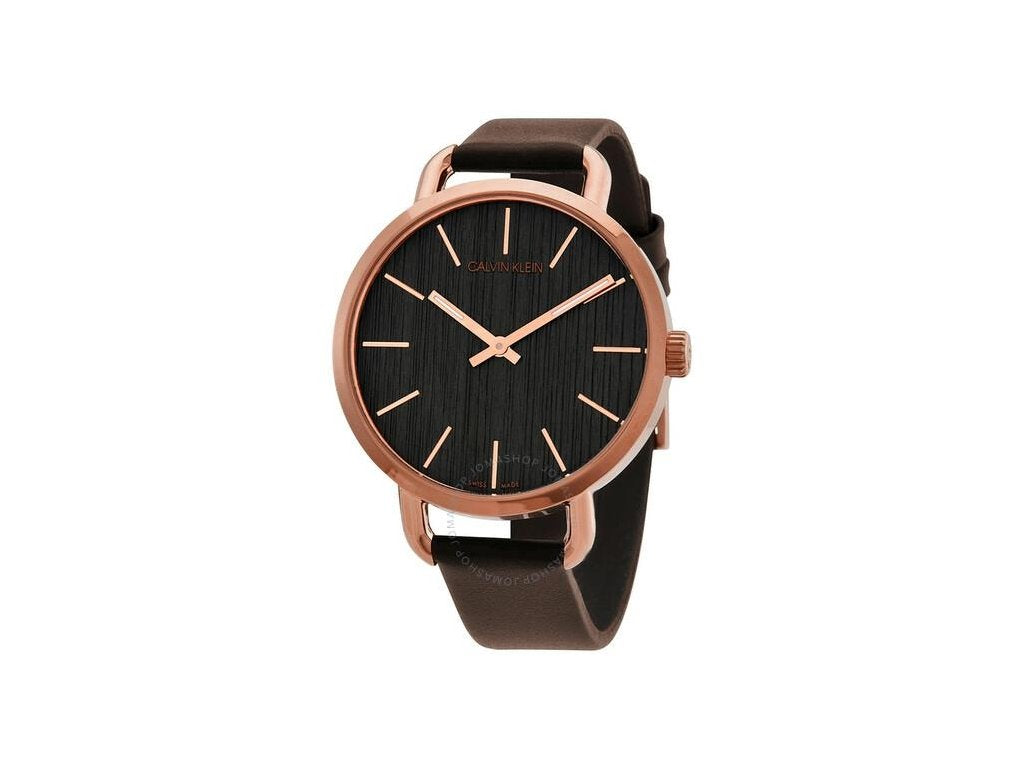 Shop Authentic Calvin Klein Even Grey Dial Brown Leather Strap Watch for Women - K7B236G3 - Luxxuri