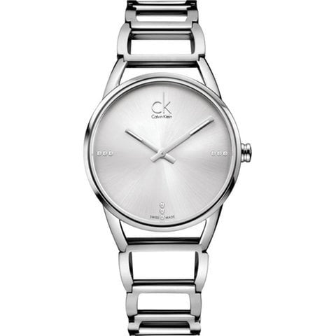 Shop Authentic Calvin Klein Stately Silver Dial Silver Steel Strap Watch for Women - K3G2312W - Luxxuri