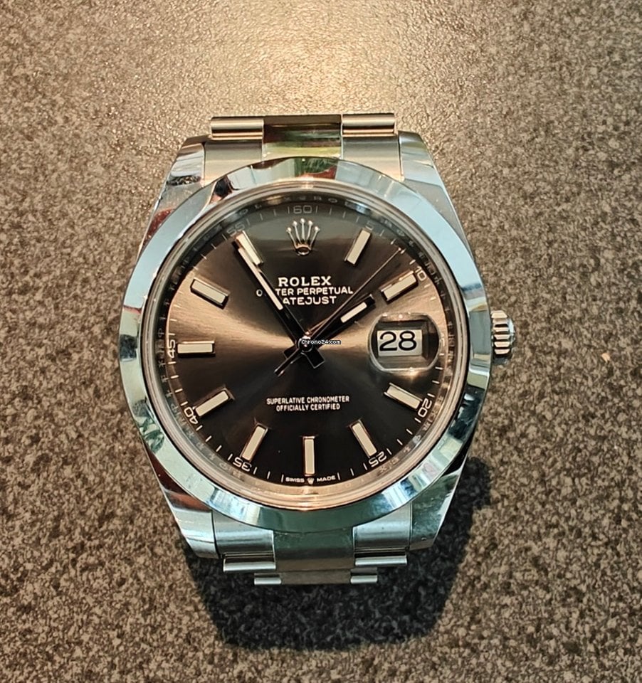 Shop Authentic Rolex Datejust 41 Oyster Grey Dial Oystersteel Strap Watch for Men - M126300-0007 - Luxxuri