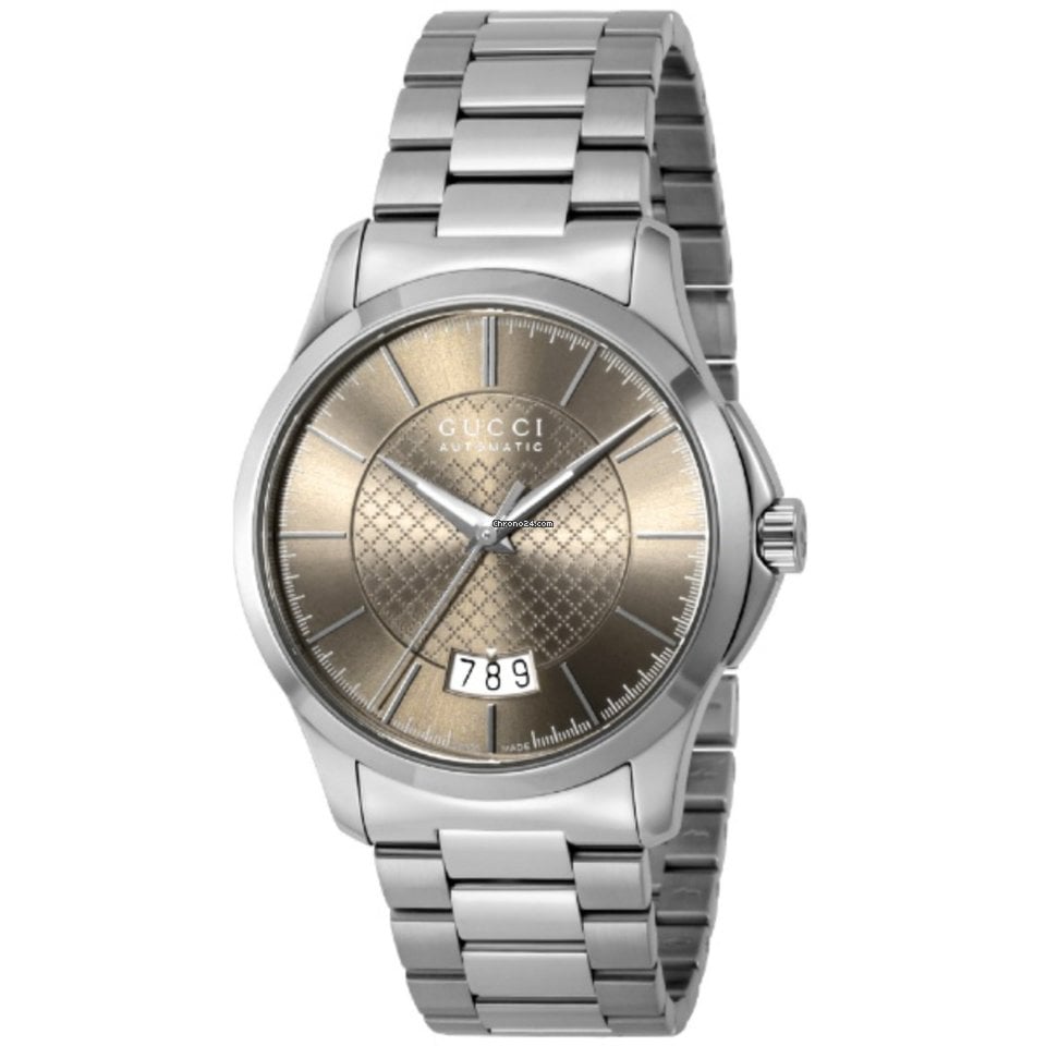 Shop Authentic Gucci G Timeless Automatic Brown Dial Silver Steel Strap Watch For Women - YA126431A - Luxxuri