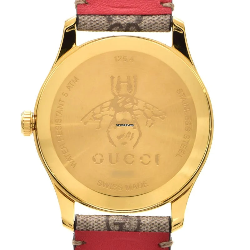 Shop Authentic Gucci G Timeless Quartz Brown Dial Brown Leather Strap Watch For Men - YA1264158 - Luxxuri