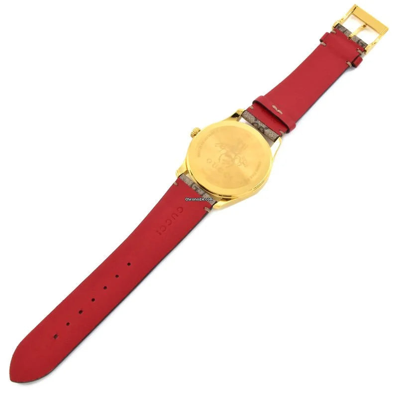 Shop Authentic Gucci G Timeless Quartz Brown Dial Brown Leather Strap Watch For Men - YA1264158 - Luxxuri